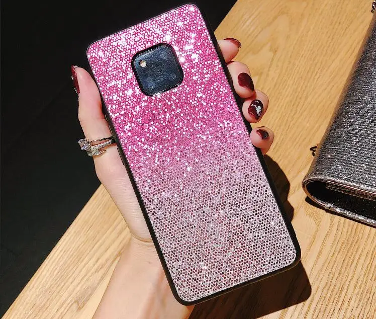 Для huawei mate 20 силиконовый блестящий чехол для телефона huawei mate 20 Pro мягкий полиуретановый край анти-осенняя твердость чехол с блестками