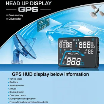 

Head Up Display Q7 5.5" Universal GPS Car HUD Speed Alarm Time Satellite Number Altitude Projector Head Up Display
