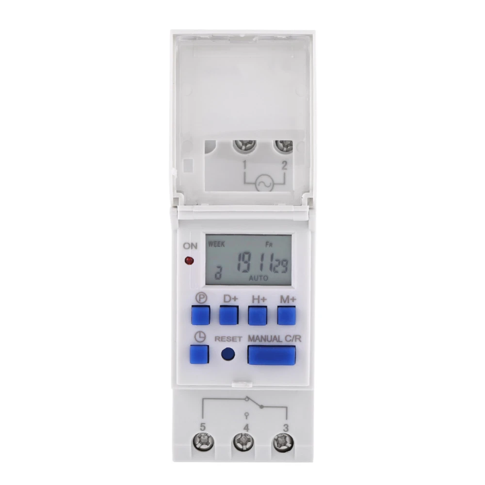 AC//DC24V display LCD 1pc Interruttore orario elettronico programmabile settimanale 16on & 8off Timer Interruttore orario digitale