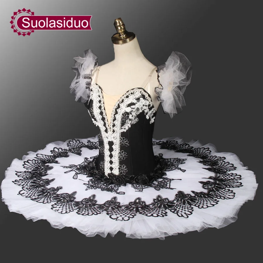 Черный, белый цвет Professional балетная пачка для обувь девочек пачка Детский костюм танцы классическая балетная пачка SD0026