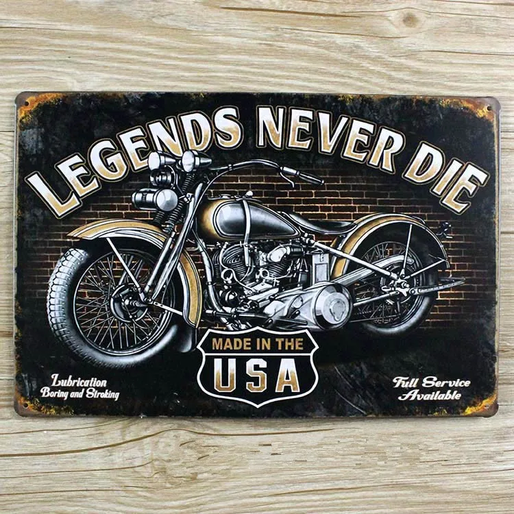 Motorcycle iron painting Metal Tin sign Retro plate Vintage plaque wall art decor cafe bar home ...