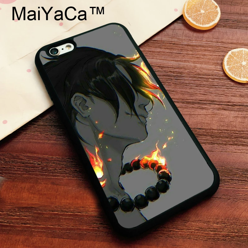 MaiYaCa Anime One Piece Ace Case for iPhone 7 Phone Case Soft TPU Skin