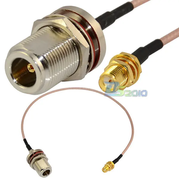 

1ft 30cm N to SMA Female to Female with Nut Bulkhead Straight RF Pigtail RG316 Cable
