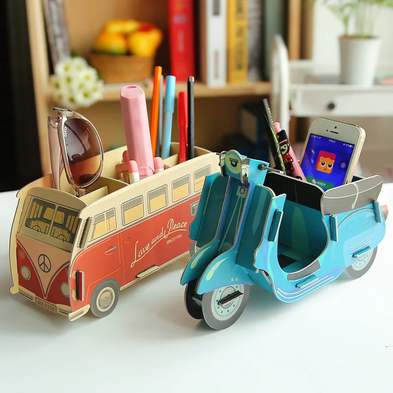 

Originality Colour Paper Assembling Diy Pen Container Desktop Box office accessories stationery