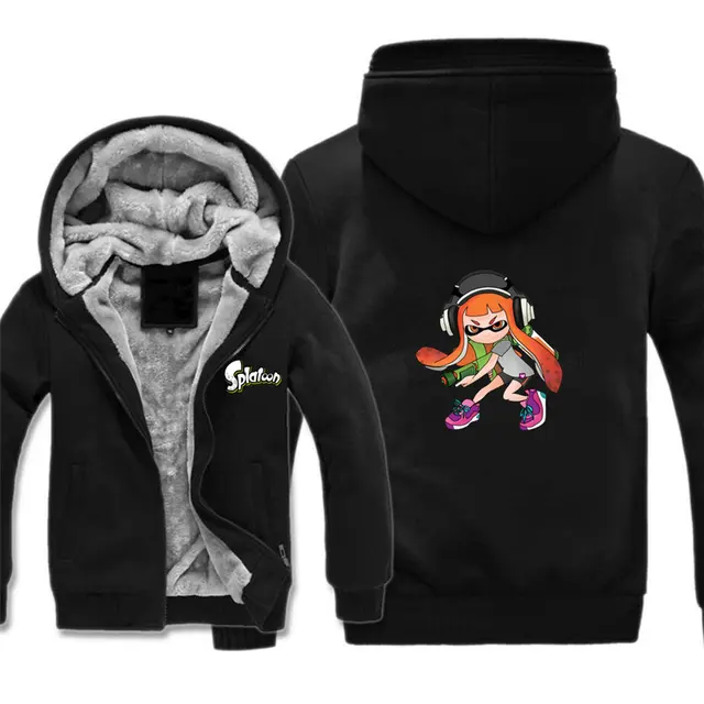 Game Splatoon 2 jacket Splatoon logo Hoodies Zip Hooded Super Warm