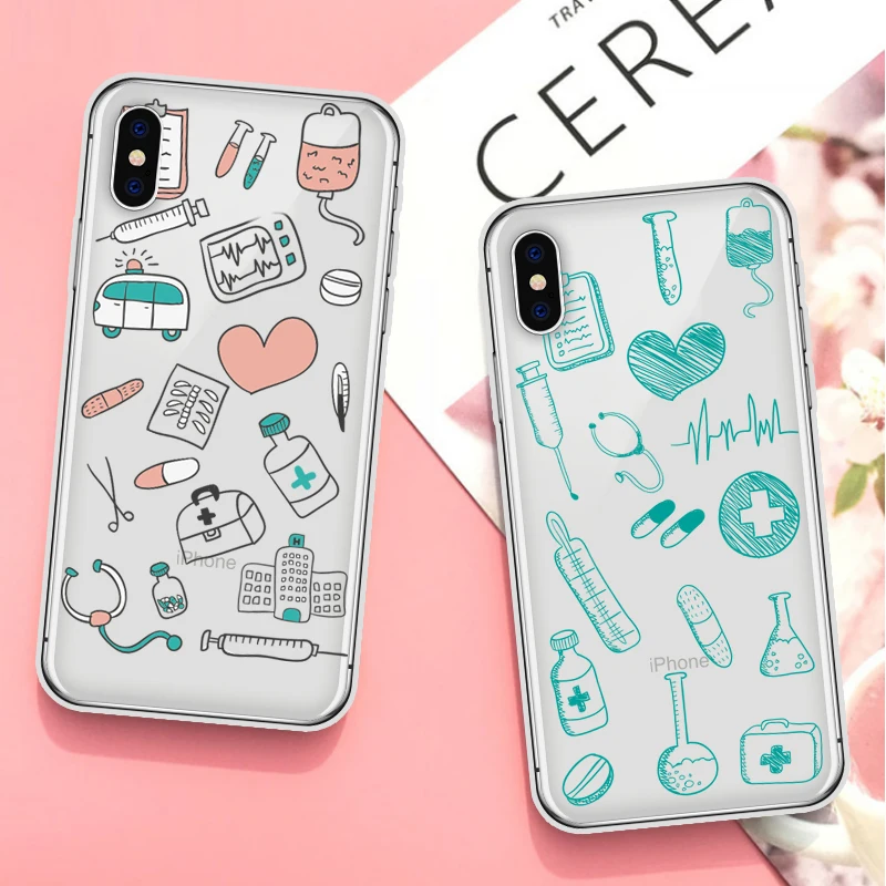 Чехол для телефона с милыми врачами медсестрами сердечками чехлом iPhone 11 pro XS MAX