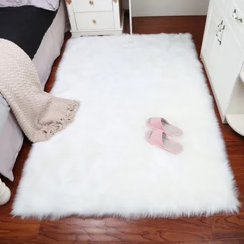 

White Faux Sheepskin Rug Faux Fur Blanket Faux Fur Blanket Decorative Blankets For Bed Floor Rugs and Carpets For Living Room