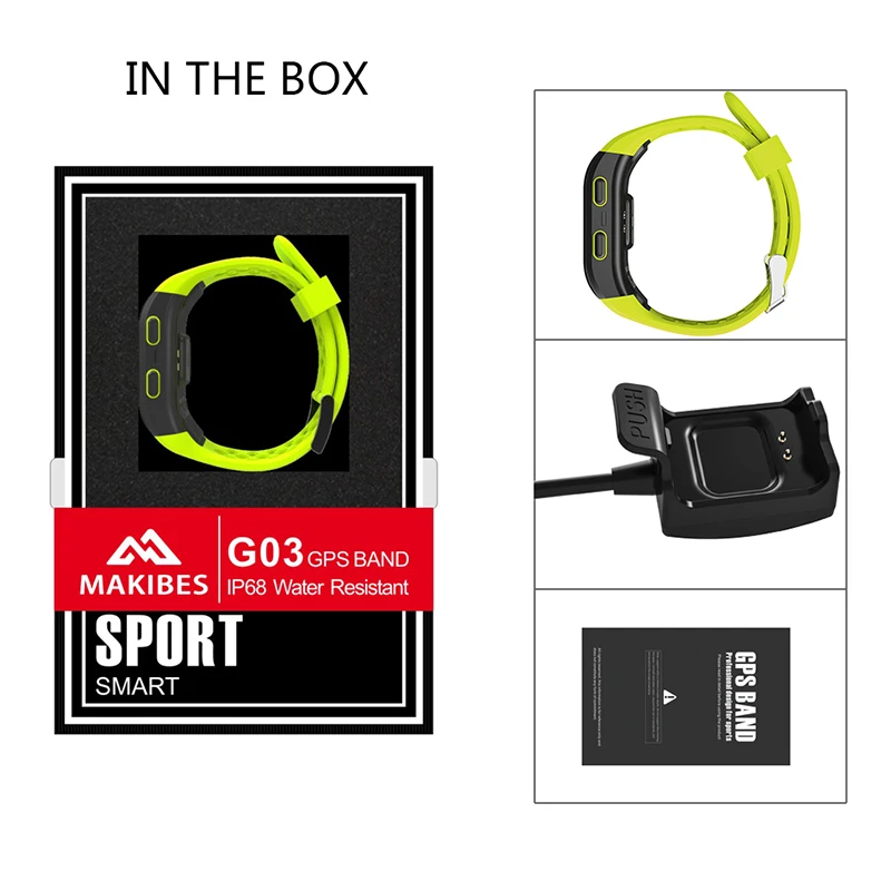 Makibes G03 GPS Smart Wristband Sports Band Built-in GPS Chip Heart Rate Monitor Sleep Monitor IP68 Waterproof Fitness Tracker