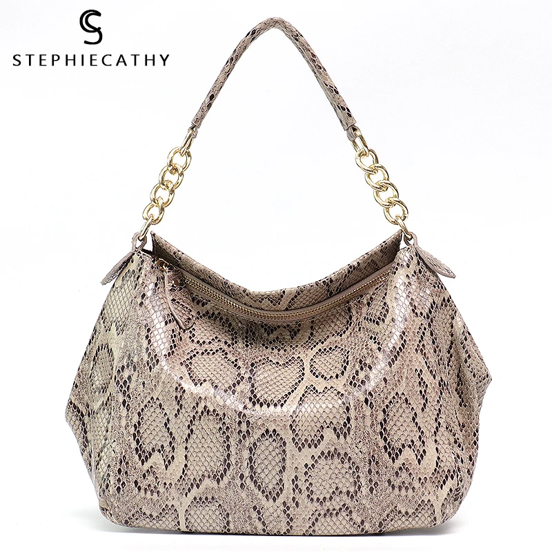 SC элегантные сумки на плечо для женщин 2018 высокое качество змеиная натуральная