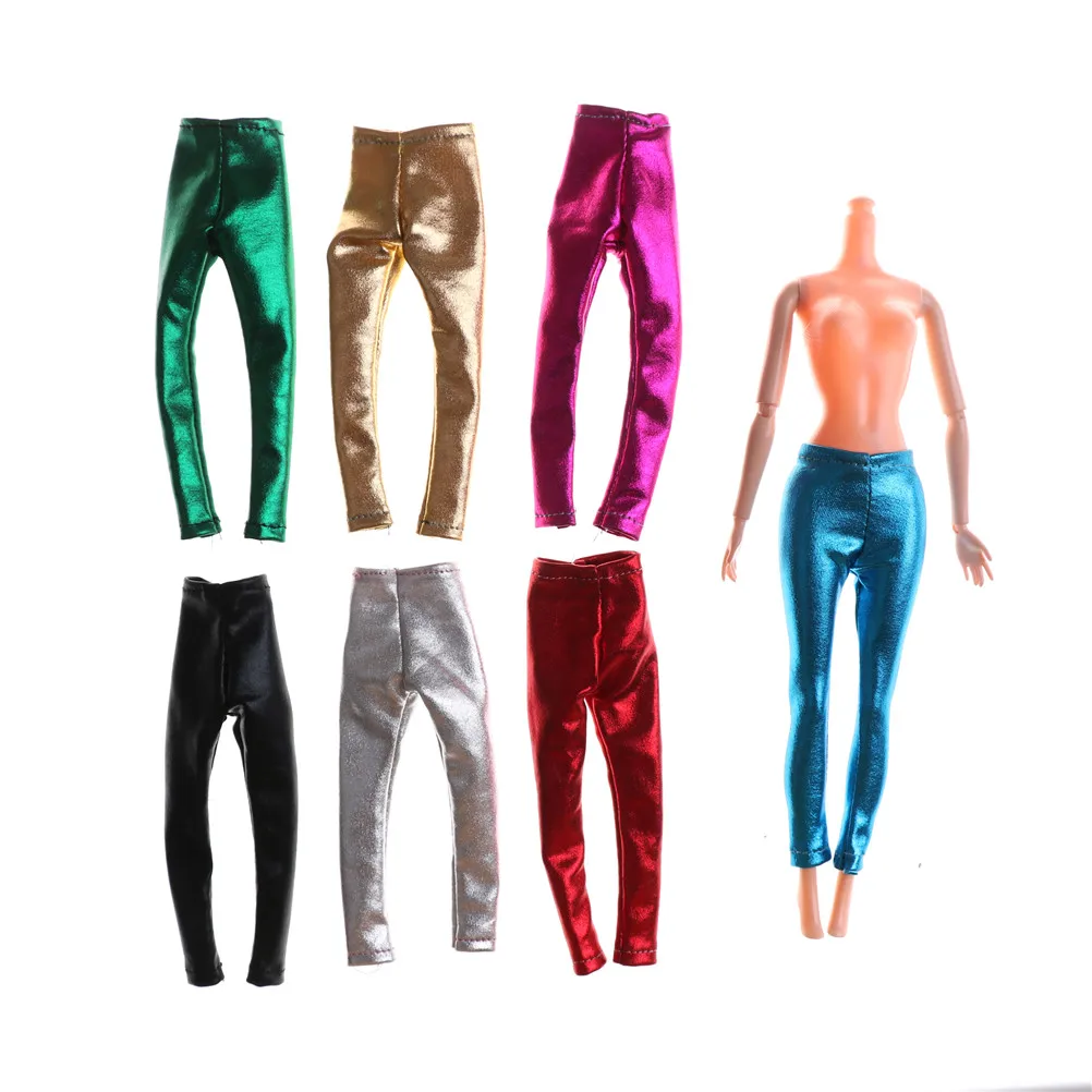 

1 PCS Elastic Leather Bottom Pants Clothes Trousers For Doll Candy Color