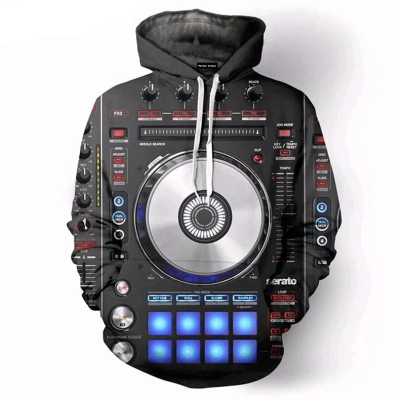 Мужские/женские модные толстовки Vinly DJ Music Studio с 3D принтом, пуловер с капюшоном, хип-джемпер свободного кроя, куртка высокого качества