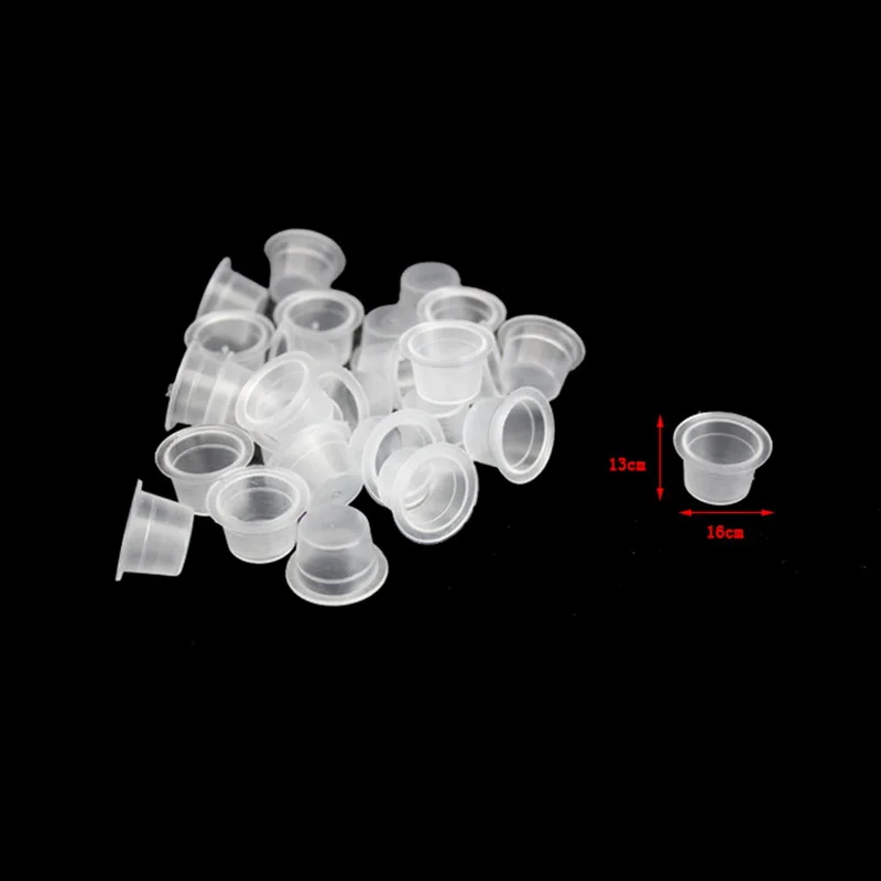 

High Quality 100 pieces plastic Microblading tattoo ink cup pigment clear container S / M / L size for needle feed Grip advice