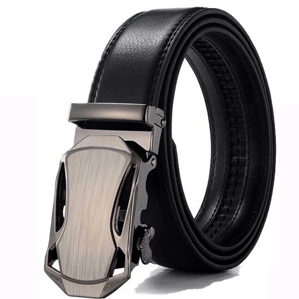 [LFMB] Leather Belts for Men 3.5cm Width Crocodile Brand Fashion Automatic Buckle Black Genuine Leather Belt Men's Belts Cow mens red belt Belts