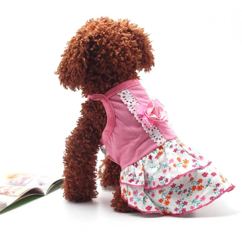 

Small Dog Dress Summer Dog Clothes Princess Skirt Dresses Poodle Yorkshire Clothing Dogs Costumes Daily Leisure Dress Supplies