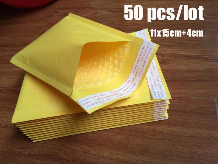 50pcs Universal paper bags Small Kraft Bubble Mailer Padded Envelopes