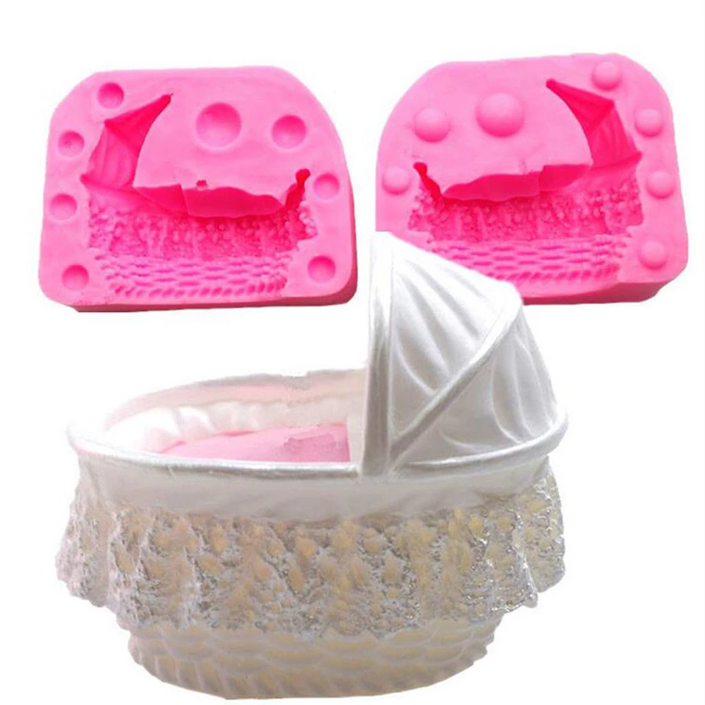 

3D Baby Bed Silicone Baking Sugarcraft Chocolate Soap Fondant Mold Cake Mould 2019 New