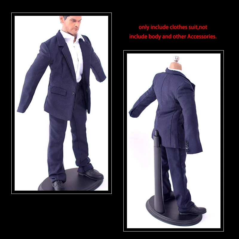 1/6 Dark Blue Color Suit Set For Hot Toys 12" Male Figure SHIP FROM USA 