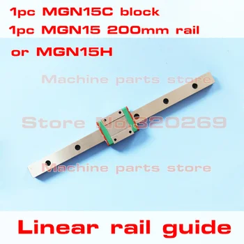 

15mm Linear Guide MGN15 L= 200mm linear rail way MGN15H Long linear carriage for CNC X Y Z Axis MGN15C square carriage