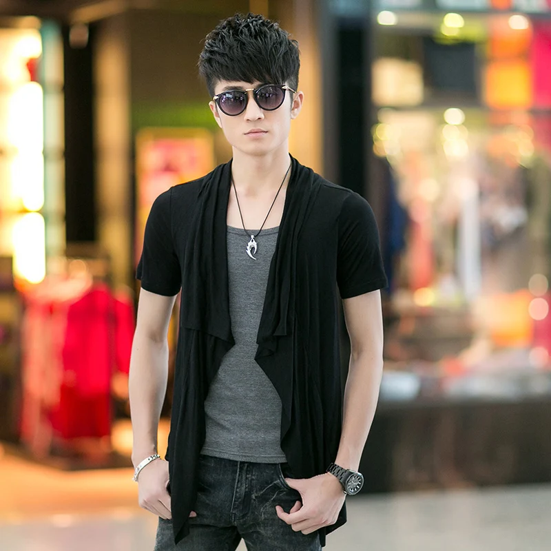 2016 Summer Non Mainstream False Two pieces Patchwork Metrosexual Streetwear Luxury T font b shirt b