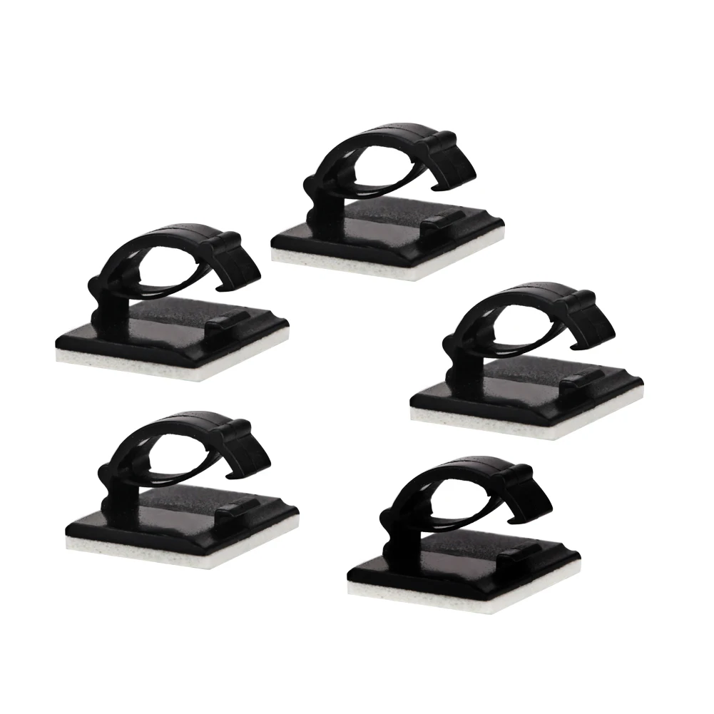 

10Pcs/Lot Black White Plastic Wire Fixed Clip Line Clip Self Adhesive Cord Cable Wire Clear Up Clips Holder Clamps Wire Button