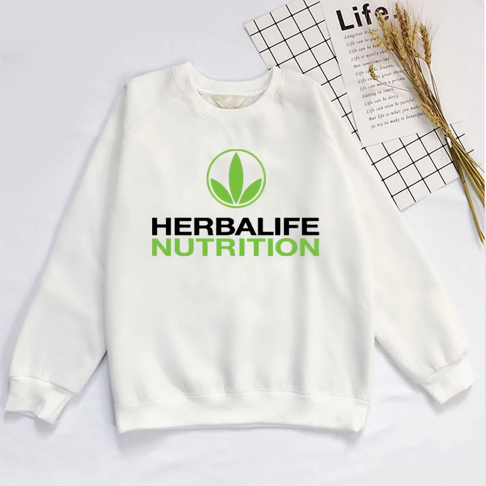 Herbalife свитер Herbalife питание печатных мужчин и женщин зеленый логотип Herbalife Графический свитер с капюшоном - Цвет: Белый