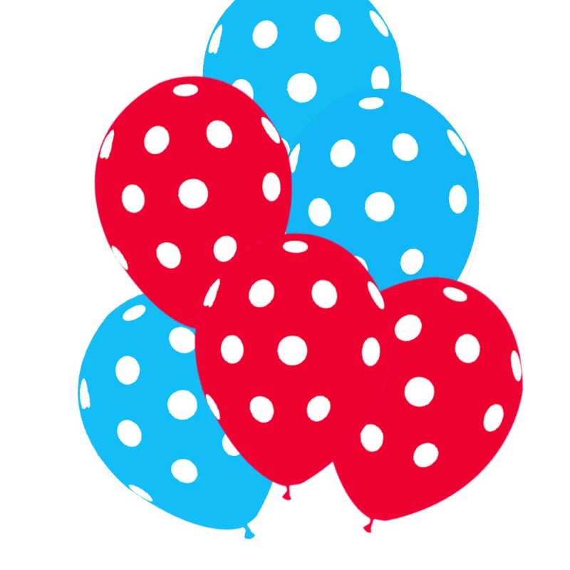 30 шт. Божья коровка шарики в горошек Детские игрушки Черный Белый Красный Свадебные День рождения воздушные шары для украшения детский душ - Цвет: Red Light Blue
