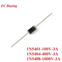 10 шт. 1N5401 1N5404 1N5408 DO-201AD модуль диодного выпрямителя мостиковый выпрямитель микросхемы 100 V 400 V 1000 V 3A