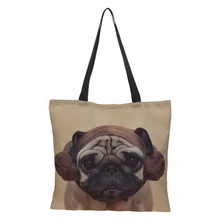 Женская сумка для покупок с принтом Doge Женская Складная Сумочка на плечо пляжная сумка льняная мягкая модная ручная сумка для лета 43*43 см