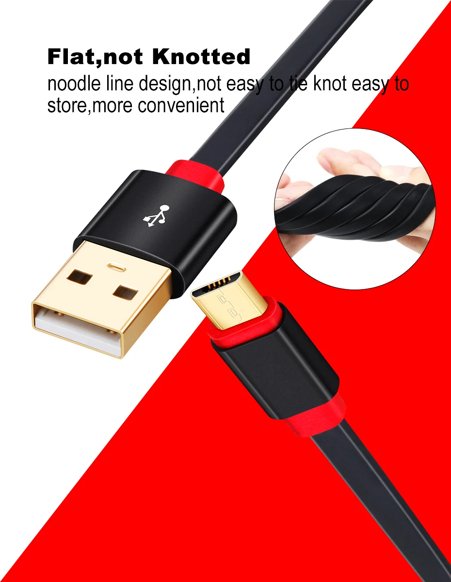 Микро USB кабель Плоский позолоченный 0,3 m-3 m микро USB линия Android мобильный телефон синхронизация данных линия зарядного устройства для Xiaomi samsung huawei