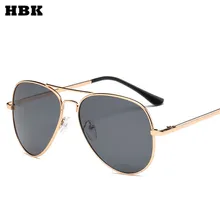 HBK, мужские солнцезащитные очки, классические, пилот, высокое качество, металлическая оправа, для женщин и мужчин, солнечные очки, красные, коричневые, розовые, прозрачные линзы, UV400