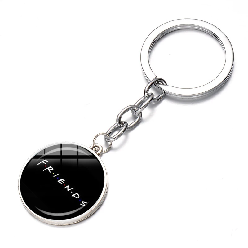 SONGDA Friends TV Show Keychain Classic Scene Central Perk Logo Glass Gem Key Ring Bag Charm Key Chain for Good Friends Trinkets - Цвет: Style 26