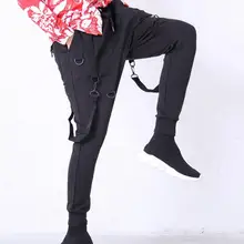 Большого размера корейский вариант весна и осень маленькие ноги, галифе индивидуальность универсальные черные мужские trousersM-3XL