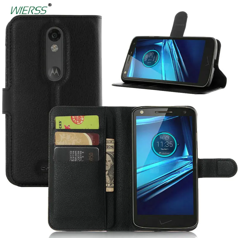 Флип раскладный кожаный чехол для Motorola Moto X Force Droid Turbo 2 XT1585 задняя крышка