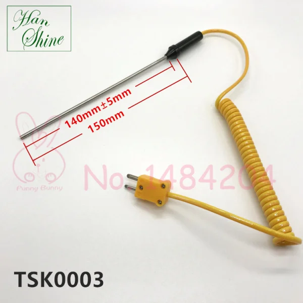 TSK0003 150mm Тип K термопары контактный датчик температуры 0~ 300C градусов Вилка Терминал 100 мм 150 мм 200 мм 300 мм Зонд - Цвет: TSK0003 150mm