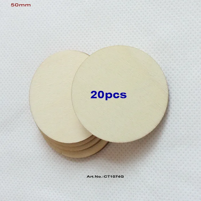 50 MM(2.0 In)20pcs 38 мм/50 мм/63 мм/76 мм/101 мм Пустой круг круглые большие деревянные диски поделки краски Декор деревянный круг DIY-CT1074 - Цвет: 50 MM(2.0 In)20pcs
