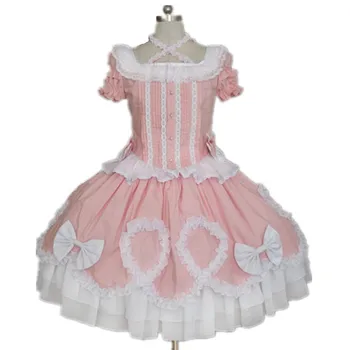 

Tailored Summer Children Girls Pink Victorian Dresses Princess Cosplay Lolita Dress Lovely Sweet Pageant Lace Tiered Ball Gown