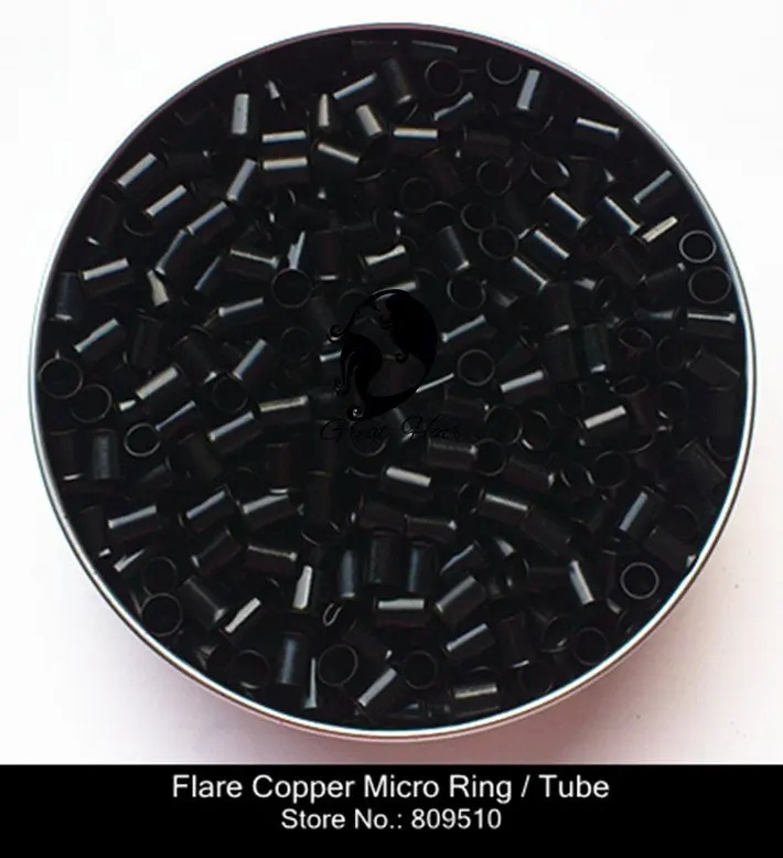 

3000 Pieces /Lot Black # Copper Flare Micro Ring/ Link/ Tube Free Shipping