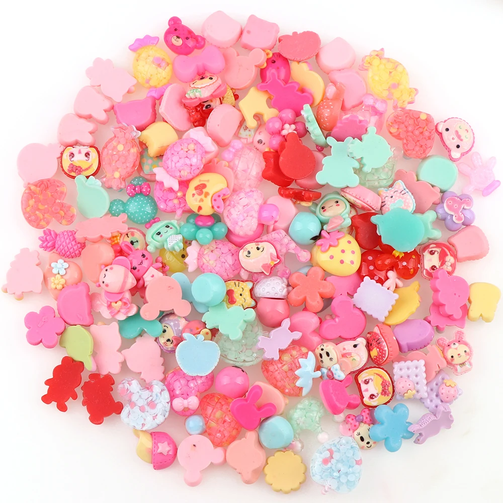 

250g Colorful Mix Color Resin Hot Selling Miniature Flowers Animals Resin Cabochons for Phone Deco, Jewelry Accessory DIY