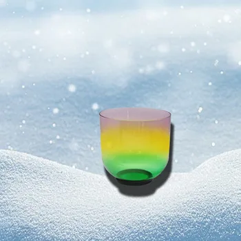 

4th Octave Raiknbow Quartz Note C/D/E/F/G/A/B/A#Crystal Singing Bowl with colorful Light Customizable For Yoga 6.25"-6.75"