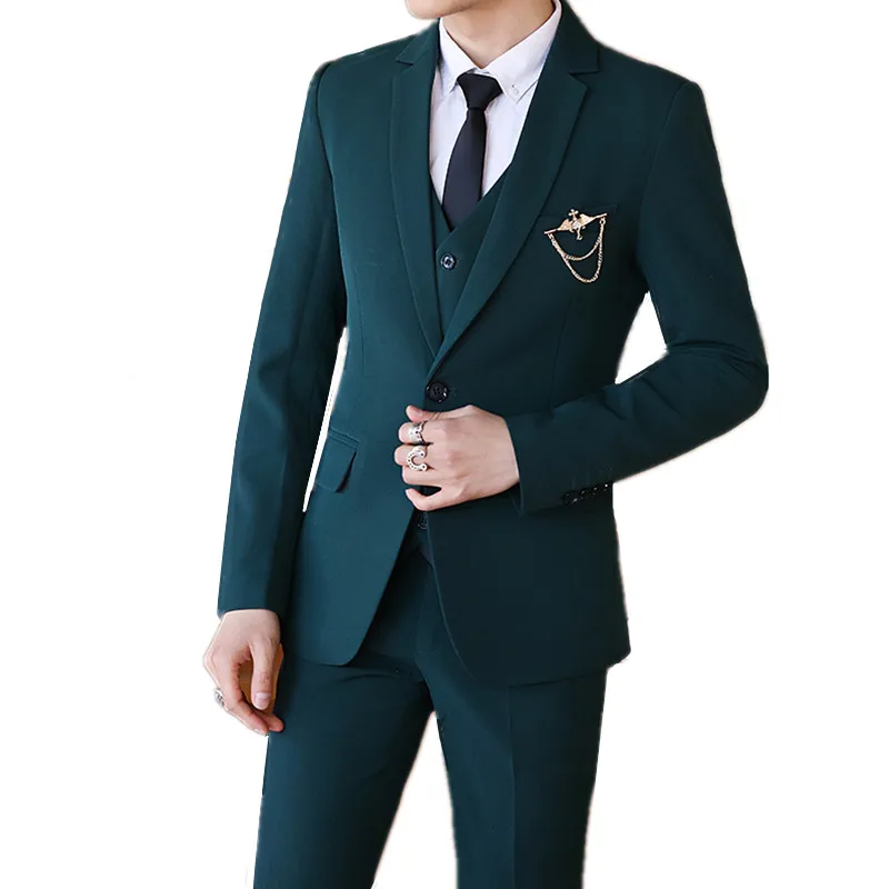 Buy Jacket pants vest 3 pieces sets / 2018 fashion new