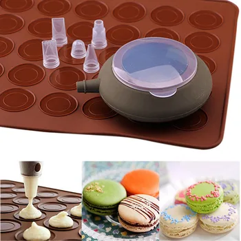 

Macaroon Baking Mold Silicone Pot Sheet Mat Nozzles Set Oven DIY Decorative Cake Muffin Pastry Mould can CSV