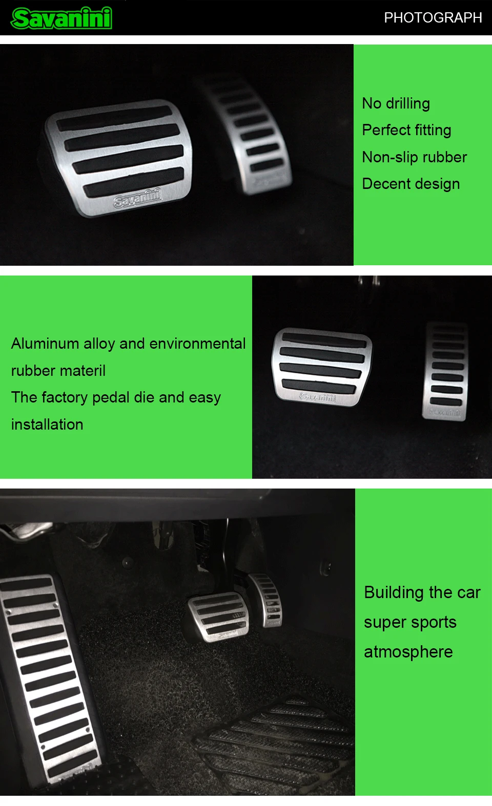 Savanini автомобильная подставка для ног, газовые тормозные педали, не сверлящие для Volkswagen Golf GTI R(-) и Passat(-) Авто