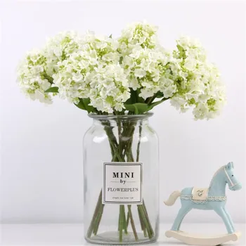 

Fake Single Stem Snowflake Hydrangea Simulation Mini Hydrangeas for Wedding Home Showcase Decorative Artificial Flowers