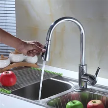 Usherlife Хром ABS Здоровья Кухонный Кран CUPC/NSF Раковина Смеситель Тянуть Вниз Смесители На Бортике СВИНЕЦ Torneira