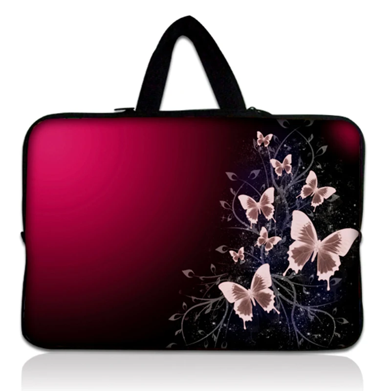 Pink Butterfly 17" Laptop Bag Sleeve Handle Notebook Case Cover 17.3
