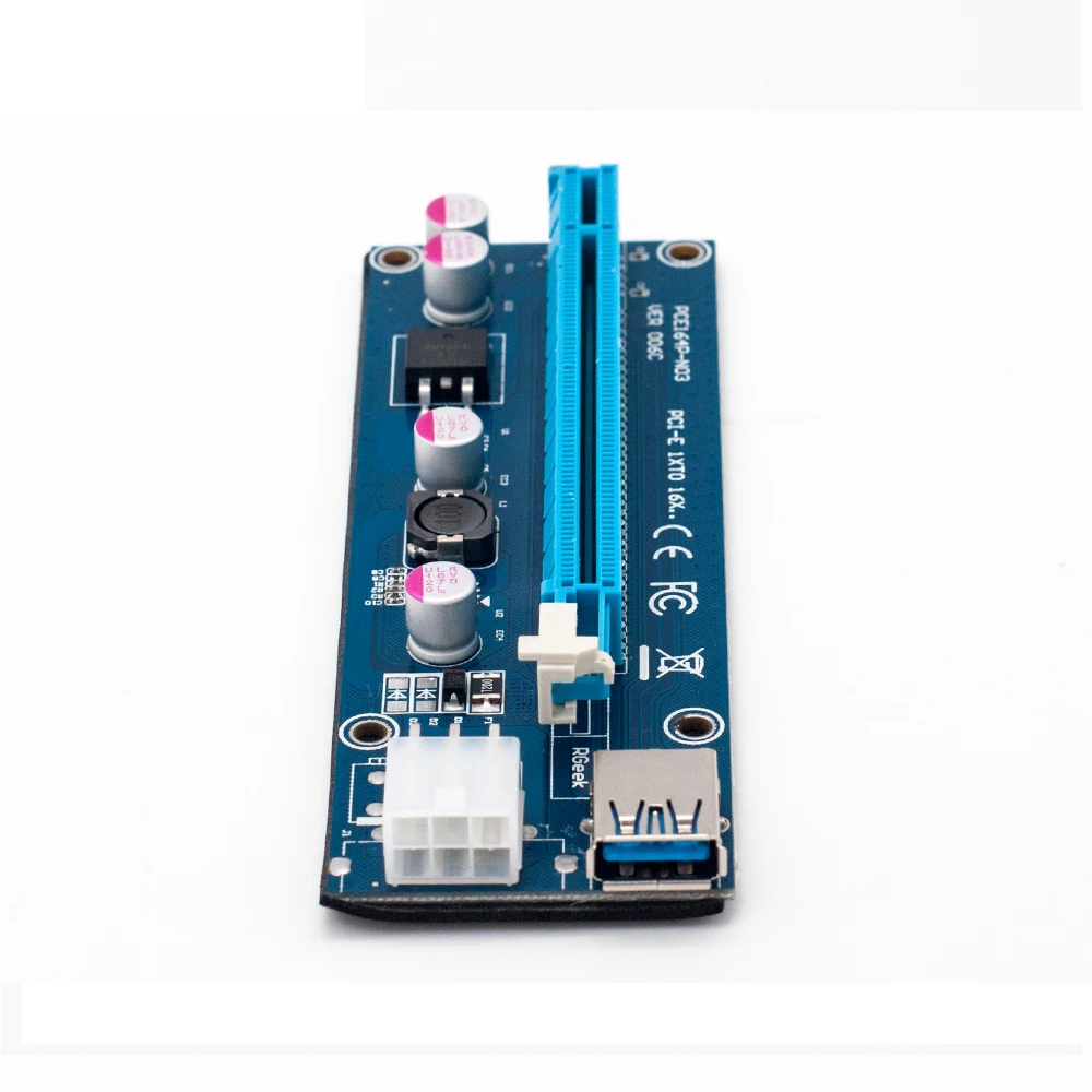 6 шт. Райзер карта 006C PCIe PCI E Express 1x до 16x USB 3 0 кабель для передачи данных адаптер SATA к