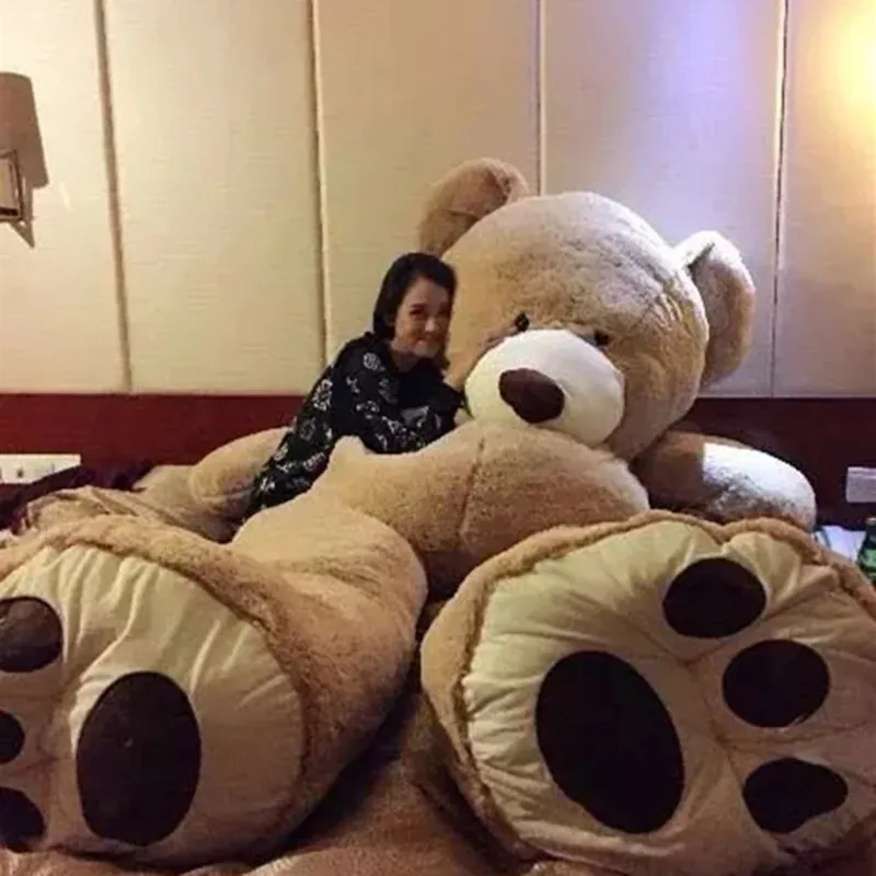 Игрушек большого размера 160 см Американский гигантский Медведь Кожа kawaii плюшевый мишка пальто хорошее качество Factary цена мягкие игрушки для девочек