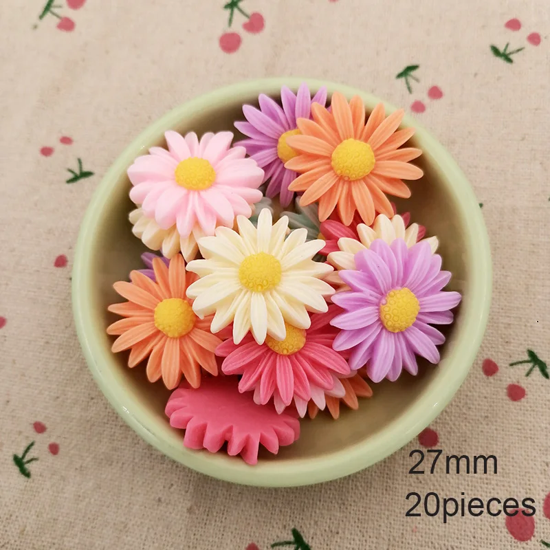 tiny glass animal figurines Resin Mix Color Daisy Flower Flat Back Resin Cabochon DIY Craft For Jewelry Hand Making Accessories Phone Case Decoration miniature horse figurines