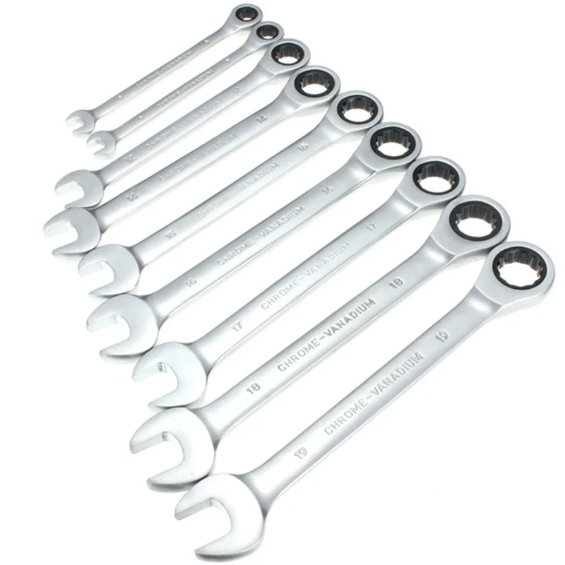 10 12 13 14 15mm Quick Release Ratchet Combination Wrench Spanner Set