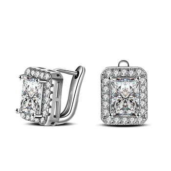 

Square crystal clip earrings for women romantic Anniversary gift (EA102738)